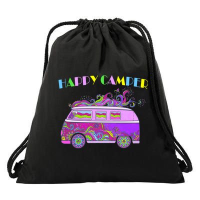 Happy Camper Hippie Van Drawstring Bag