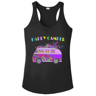 Happy Camper Hippie Van Ladies PosiCharge Competitor Racerback Tank