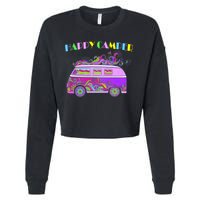 Happy Camper Hippie Van Cropped Pullover Crew