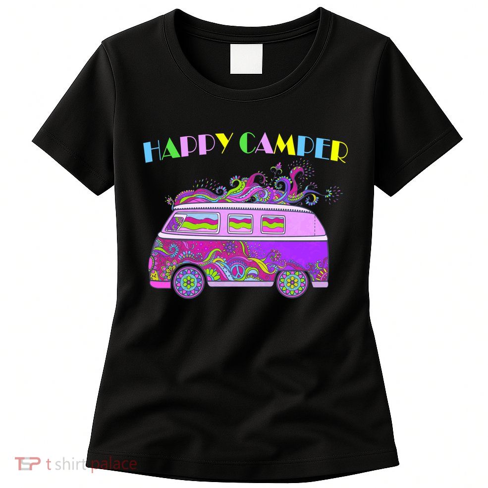 Happy Camper Hippie Van Womens T-Shirt