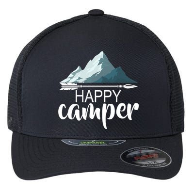 Happy Camper In The Mountains Flexfit Unipanel Trucker Cap