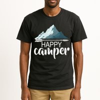 Happy Camper In The Mountains Tall T-Shirt