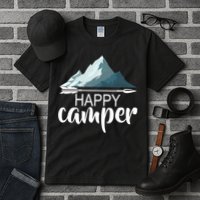 Happy Camper In The Mountains Tall T-Shirt