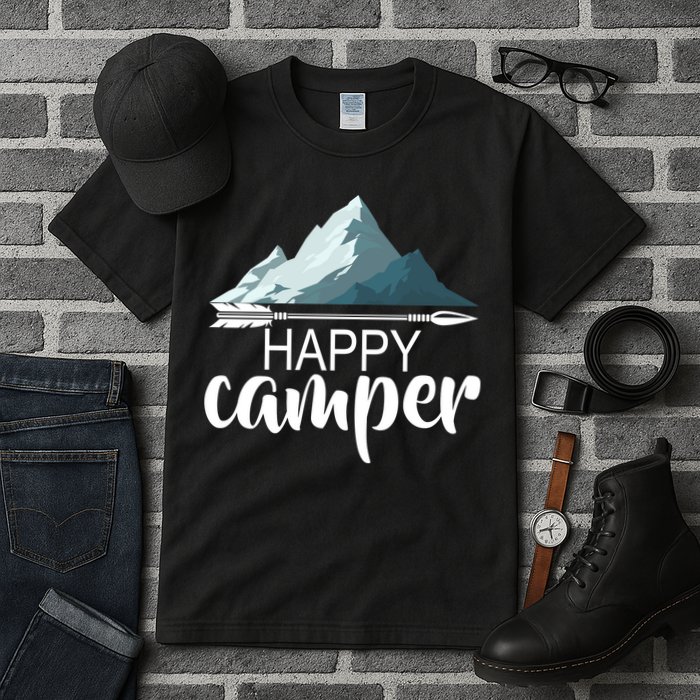Happy Camper In The Mountains Tall T-Shirt