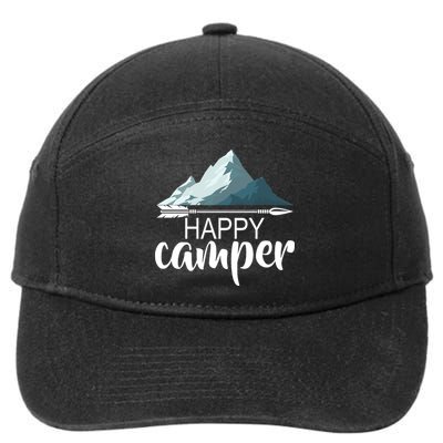 Happy Camper In The Mountains 7-Panel Snapback Hat