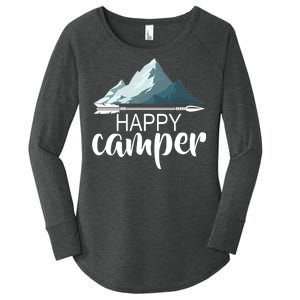 Happy Camper In The Mountains Women's Perfect Tri Tunic Long Sleeve Shirt