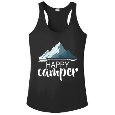 Happy Camper In The Mountains Ladies PosiCharge Competitor Racerback Tank