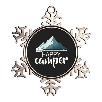 Happy Camper In The Mountains Metallic Star Ornament