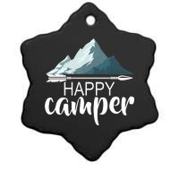 Happy Camper In The Mountains Ceramic Star Ornament