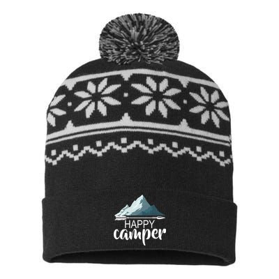 Happy Camper In The Mountains USA-Made Snowflake Beanie