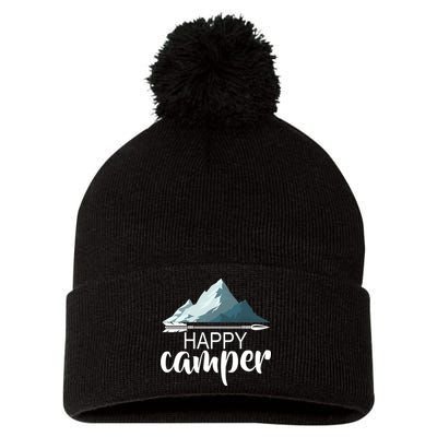 Happy Camper In The Mountains Pom Pom 12in Knit Beanie