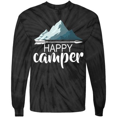 Happy Camper In The Mountains Tie-Dye Long Sleeve Shirt