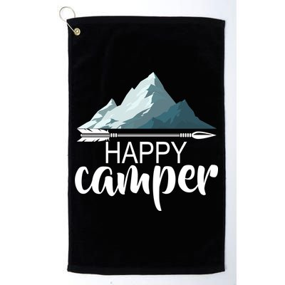 Happy Camper In The Mountains Golf Towel