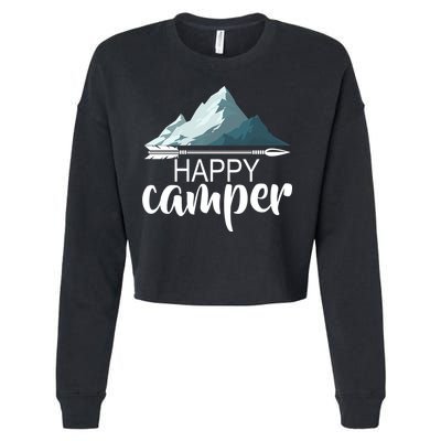Happy Camper In The Mountains Cropped Pullover Crew