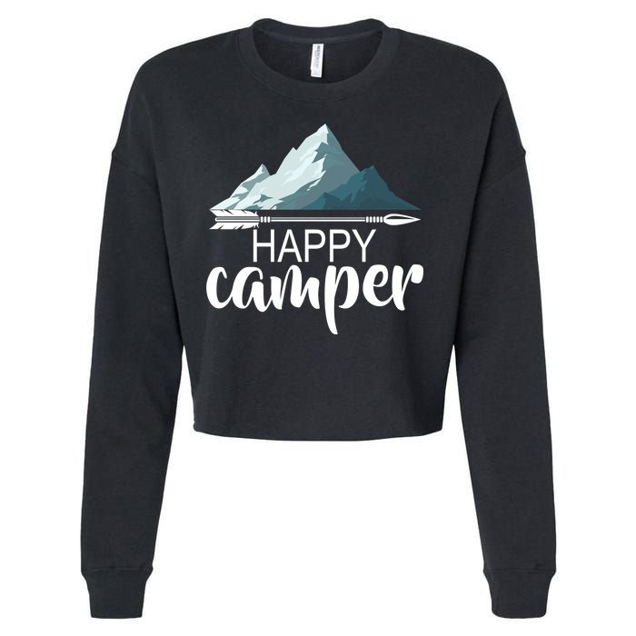 Happy Camper In The Mountains Cropped Pullover Crew