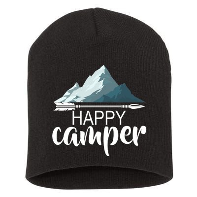 Happy Camper In The Mountains Short Acrylic Beanie