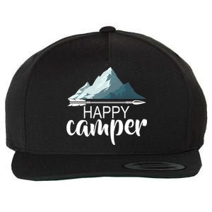 Happy Camper In The Mountains Wool Snapback Cap