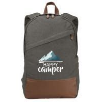 Happy Camper In The Mountains Cotton Canvas Backpack