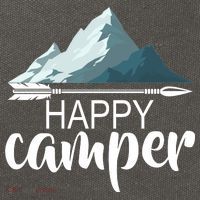 Happy Camper In The Mountains Cotton Canvas Backpack