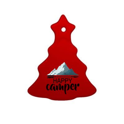 Happy Camper In The Mountains Ceramic Tree Ornament