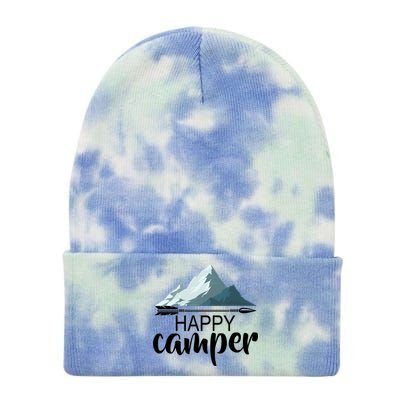 Happy Camper In The Mountains Tie Dye 12in Knit Beanie