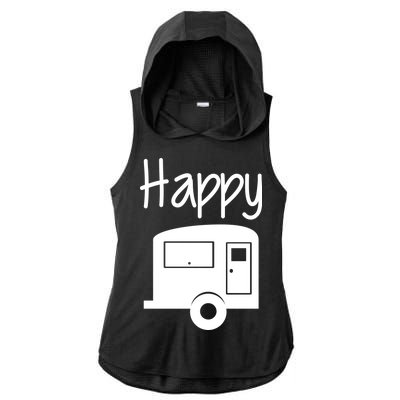 Happy Camper RV Camping Ladies PosiCharge Tri-Blend Wicking Draft Hoodie Tank