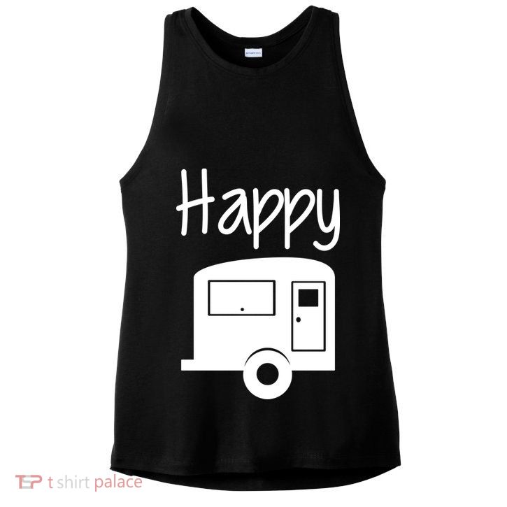 Happy Camper RV Camping Ladies PosiCharge Tri-Blend Wicking Tank