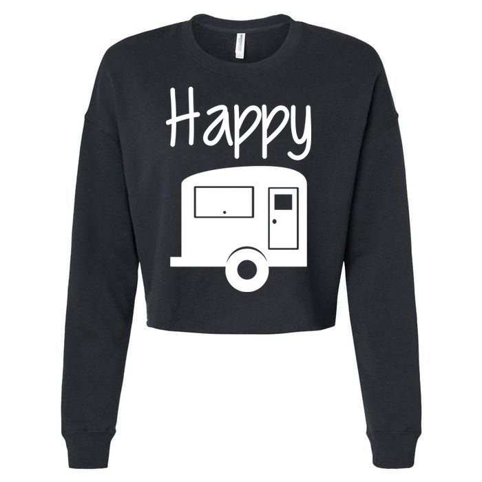 Happy Camper RV Camping Cropped Pullover Crew