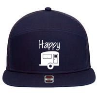 Happy Camper RV Camping 7 Panel Mesh Trucker Snapback Hat