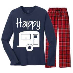 Happy Camper RV Camping Women's Long Sleeve Flannel Pajama Set 