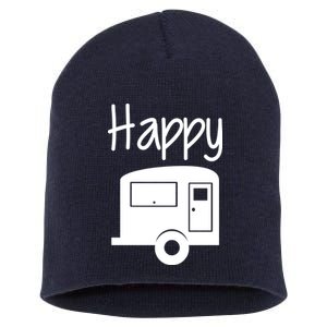 Happy Camper RV Camping Short Acrylic Beanie