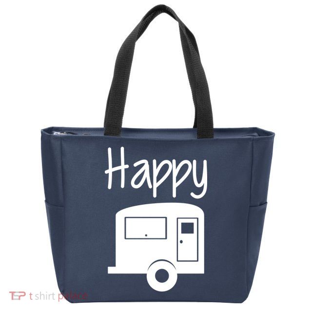 Happy Camper RV Camping Zip Tote Bag