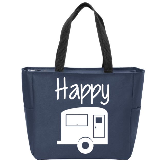 Happy Camper RV Camping Zip Tote Bag