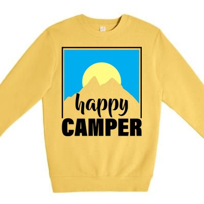 Happy Camper Sunrise Over Mountains Premium Crewneck Sweatshirt