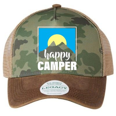 Happy Camper Sunrise Over Mountains Legacy Tie Dye Trucker Hat