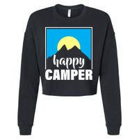 Happy Camper Sunrise Over Mountains Cropped Pullover Crew