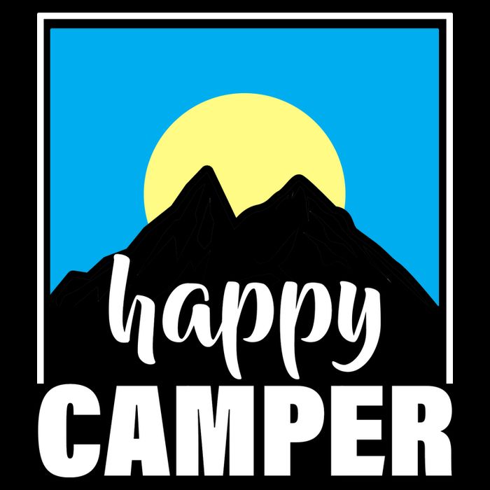 Happy Camper Sunrise Over Mountains Cropped Pullover Crew