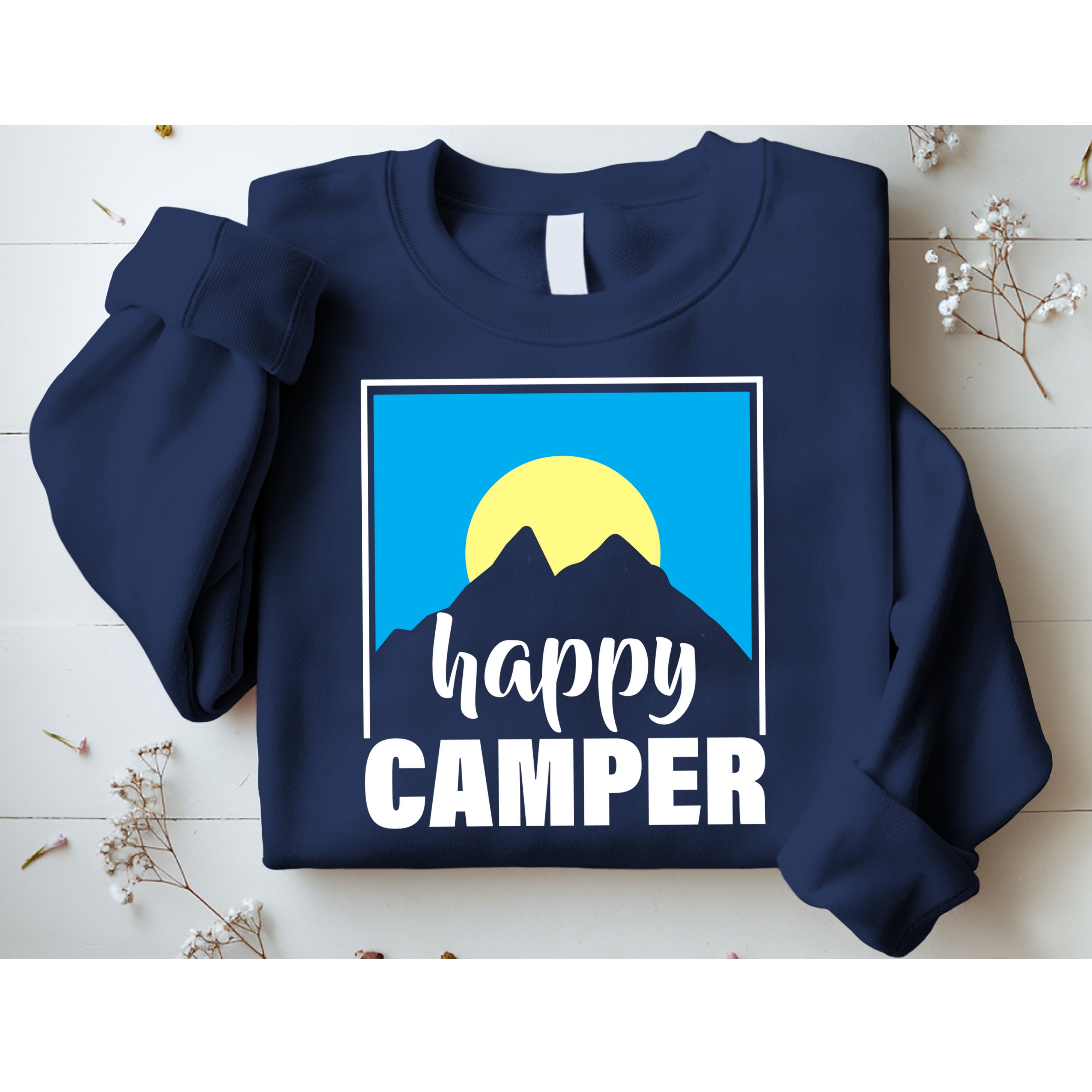 Happy Camper Sunrise Over Mountains Sweatshirt