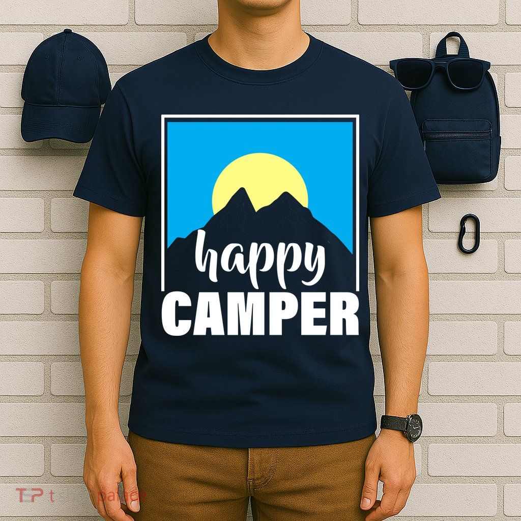 Happy Camper Sunrise Over Mountains T-Shirt