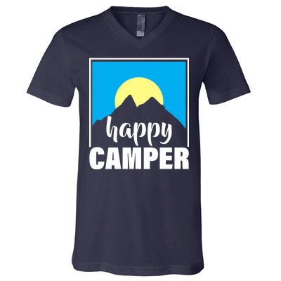 Happy Camper Sunrise Over Mountains V-Neck T-Shirt