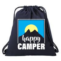 Happy Camper Sunrise Over Mountains Drawstring Bag