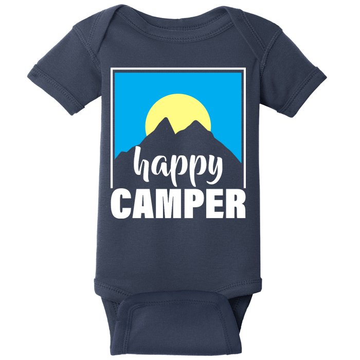 Happy Camper Sunrise Over Mountains Baby Bodysuit