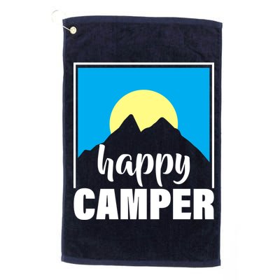 Happy Camper Sunrise Over Mountains Golf Towel