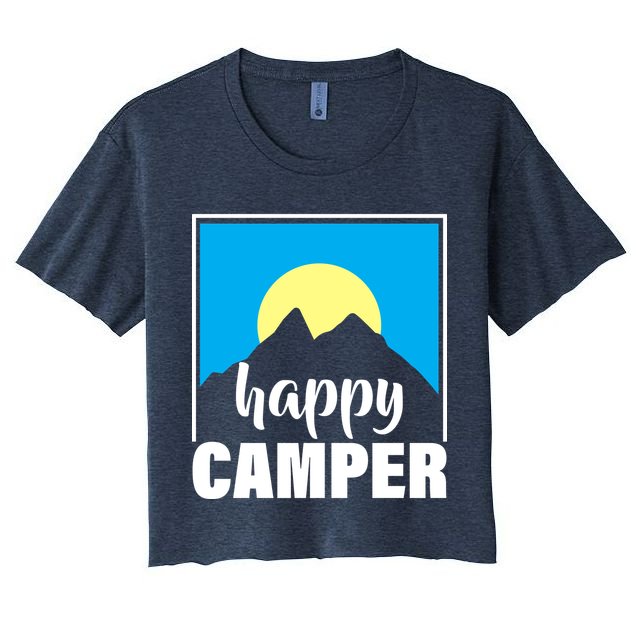 Happy Camper Sunrise Over Mountains Crop Top