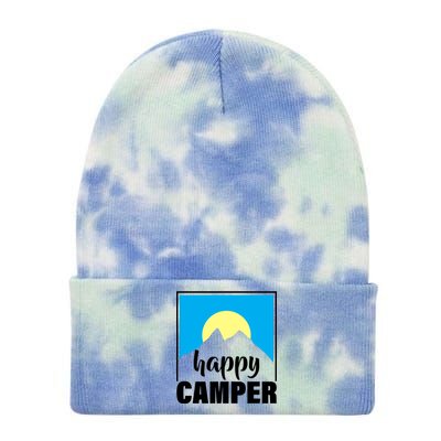 Happy Camper Sunrise Over Mountains Tie Dye 12in Knit Beanie