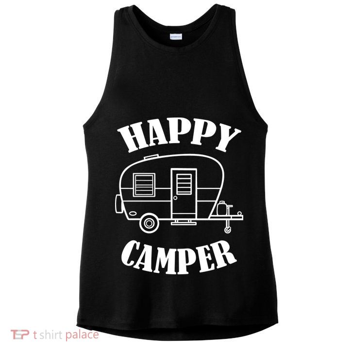 Happy Camper Trailer Ladies PosiCharge Tri-Blend Wicking Tank