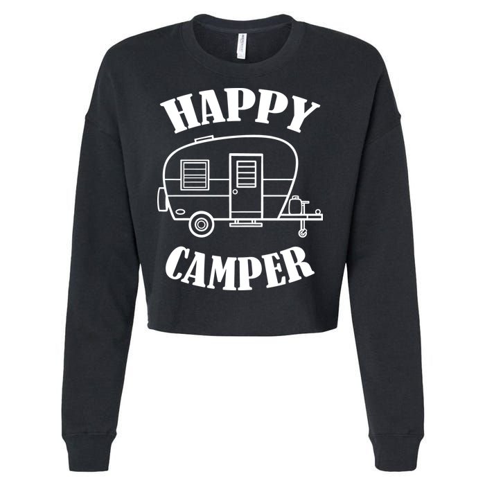 Happy Camper Trailer Cropped Pullover Crew