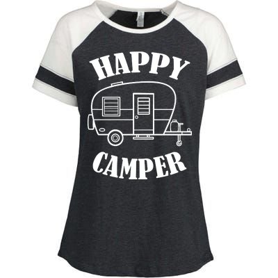 Happy Camper Trailer Enza Ladies Jersey Colorblock Tee