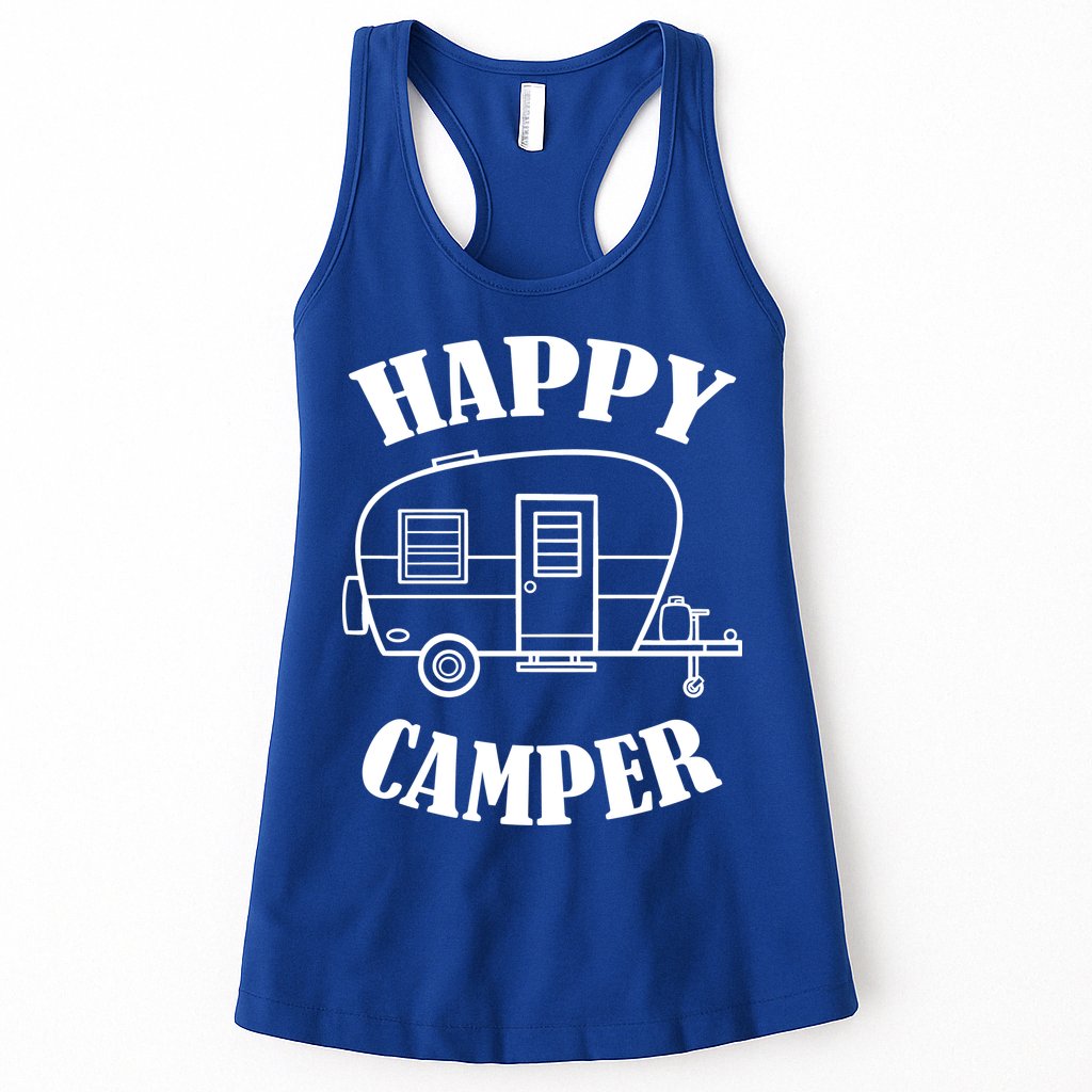 Happy Camper Trailer Womens Tank Top