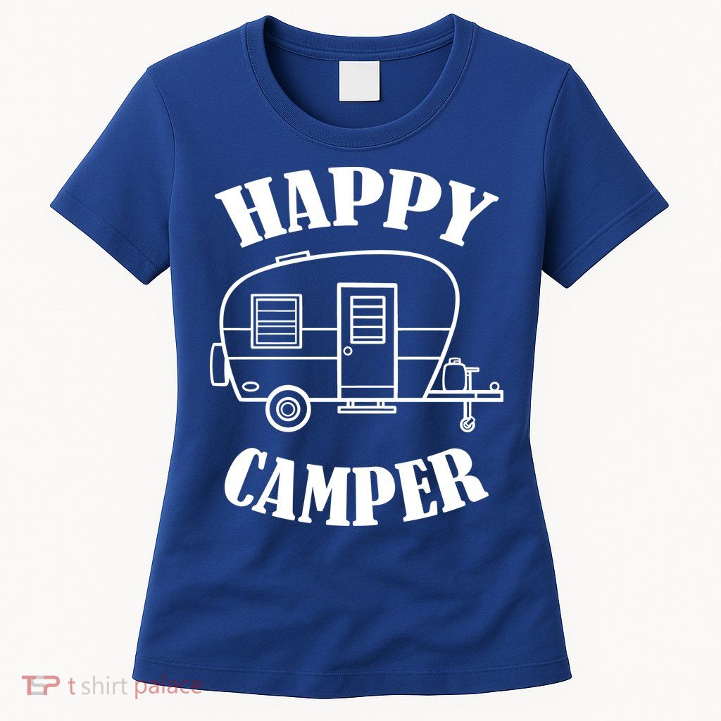 Happy Camper Trailer Womens T-Shirt